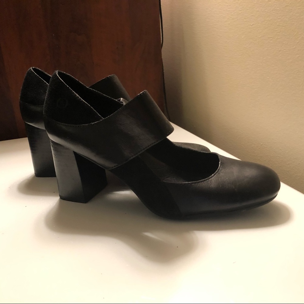 Born Black Leather Heel